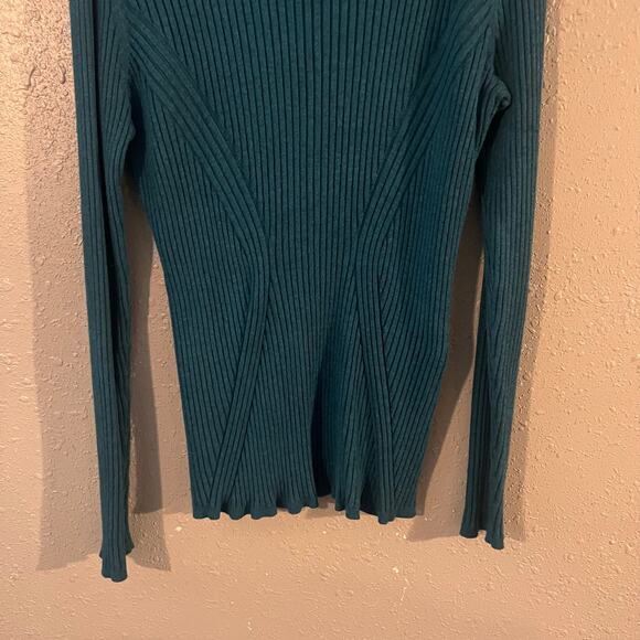 Lane Bryant Women's Long Sleeve Teal Knit Turtle Neck Shirt Sz 22/24 Feminine - Picture 2 of 5
